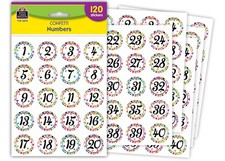Confetti Numbers Stickers Multicolored