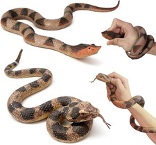 2 Pack Rubber Snakes Fake Snake Rattlesnake, Snakes Toy Realistic Keep Birds Awa