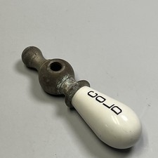 Vtg Restoration Porcelain COLD Faucet Handle White Salvage Bathroom Antique