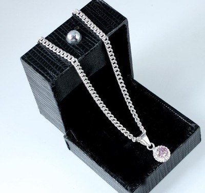 AGI Zertifiziert 1.11 Karat Rund Rosa Diamant Solitär Anhänger Tarif Frei