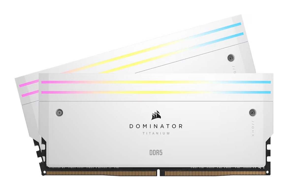 CORSAIR DOMINATOR TITANIUM RGB DDR5 RAM 32GB (2x16GB) DDR5 7200MHz CL34 WHITE