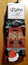 LeGale Men's 2-pack Christmas Socks Red Truck, Puppies  Moose Shoe Sz 8-12