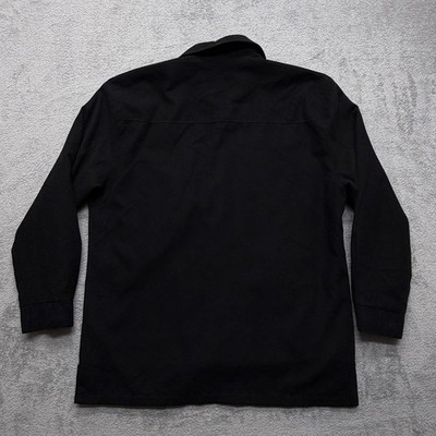MacMor Private Collection Jacket Mens Medium Black Button Front Lined Workwear