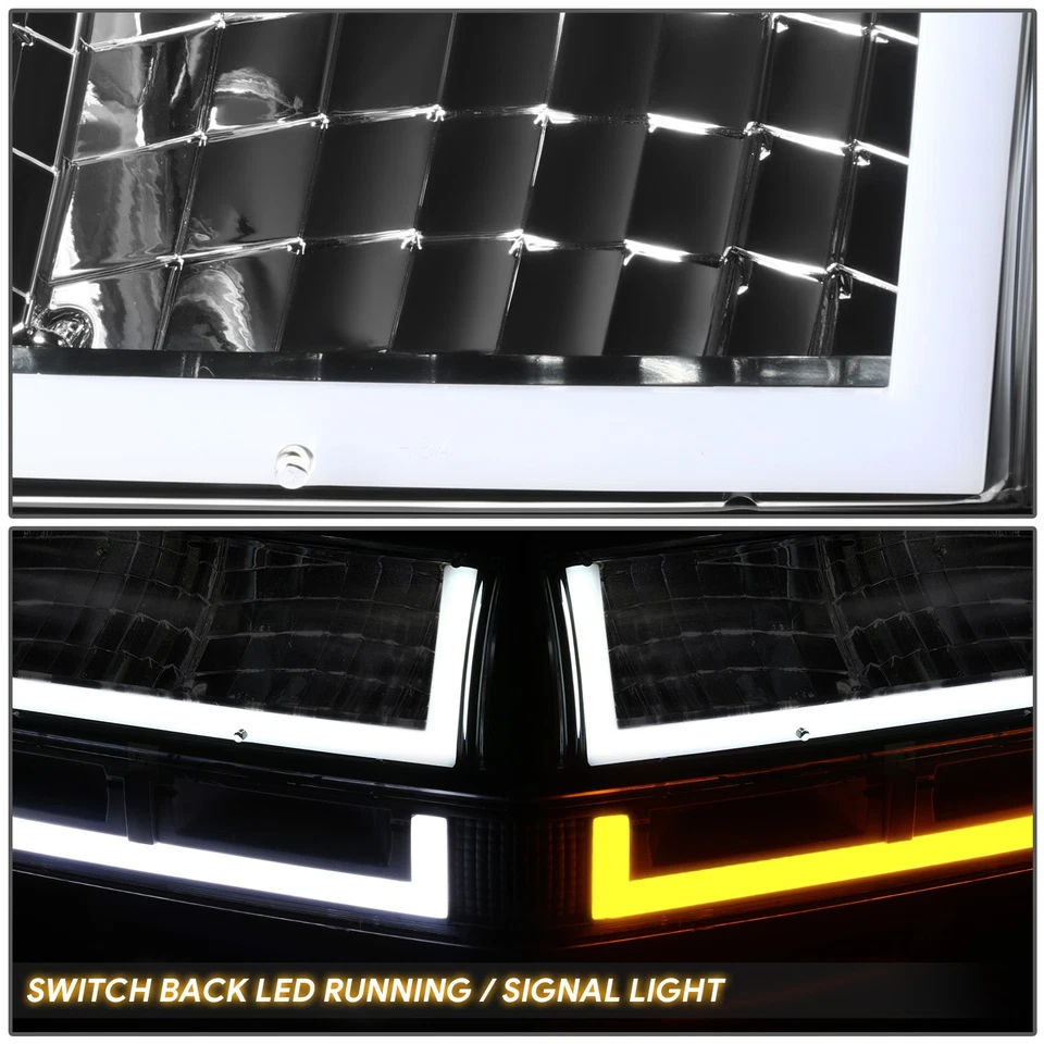 Faros traseros LED DRL en forma de U negro/ámbar Fit 98-04 Chevy Blazer/S10 Foto 4 de 4