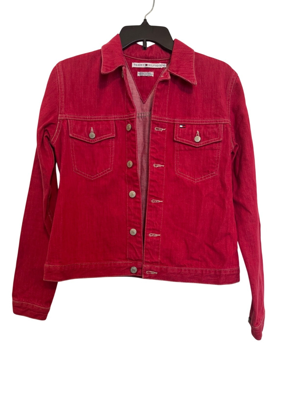 Tommy Hilfiger Womens Pink Denim Jacket S
