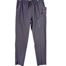 Layer 8 Pants Mens Medium Black Qwick-Dry Joggers Zip Pocket Stretch L51440