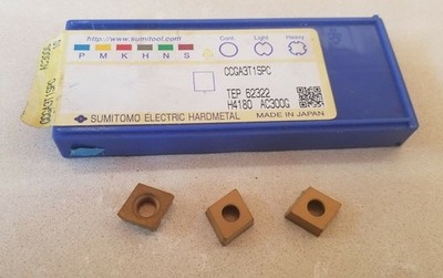 3 Pcs SUMITOMO CCGA3T1SPC TEP 62322 H4180 AC300G Lathe Mill Carbide Inserts