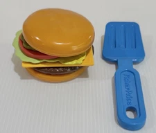 Vintage Fisher Price McDonald's Hamburger With Fixings & Magic Spatula