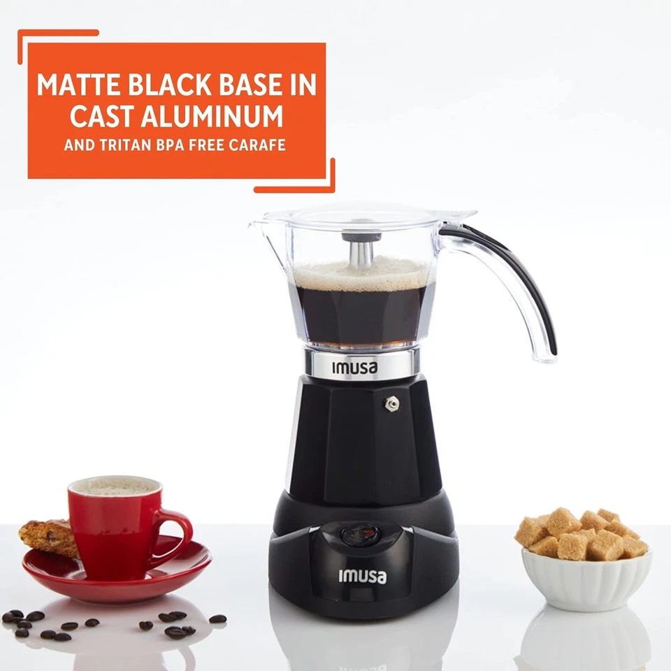 Cafetera espresso eléctrica de 6 o 3 tazas máquina de café negra para café cubano, Moka a Foto 3 de 4