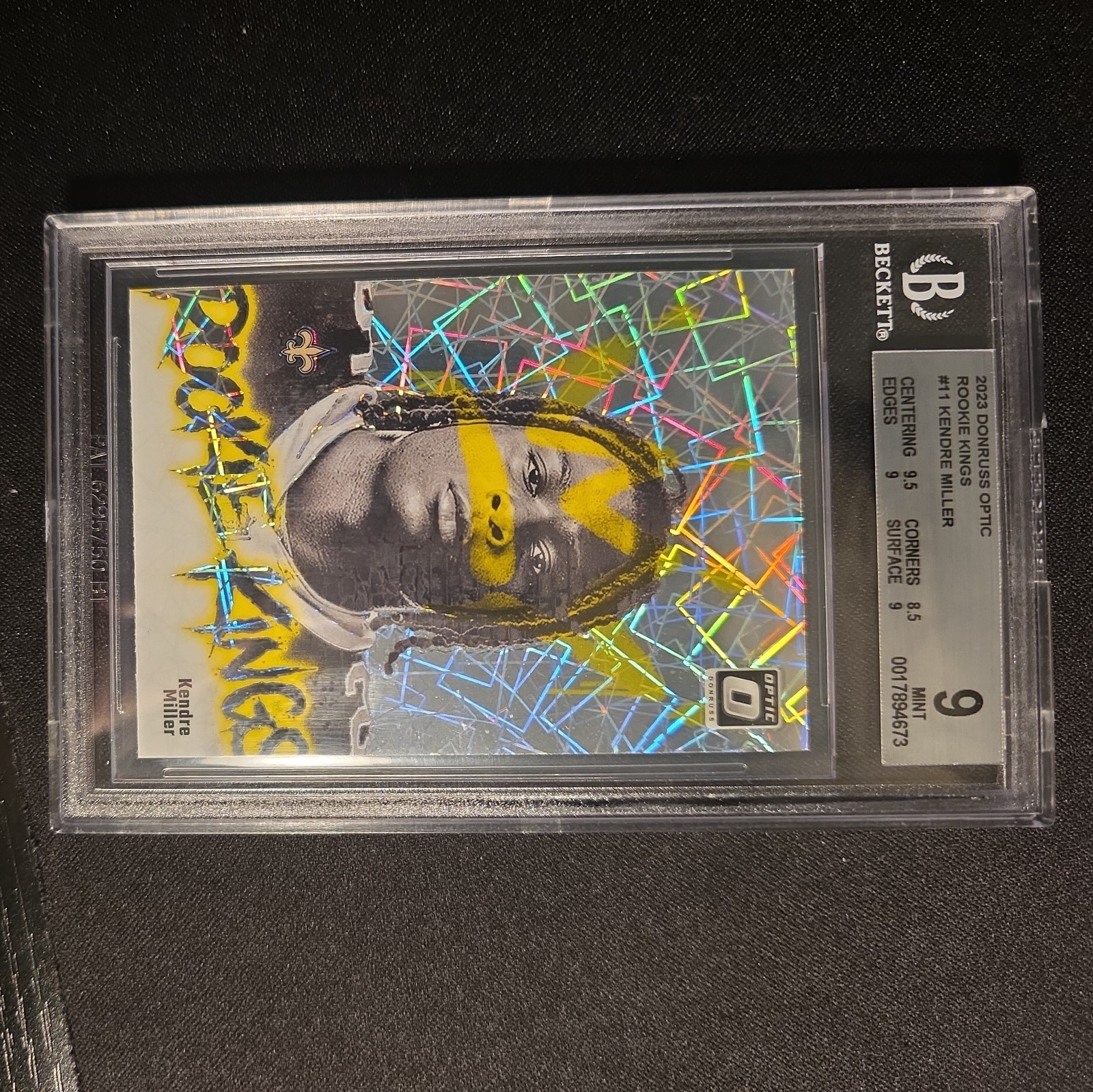 2023 Panini Donruss Optic Kendre Miller Kings RC #11 Saints BGS 9 Rookie