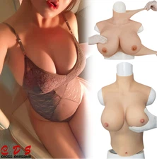 Silicone Breastplate Crossdresser C-H Cup Breast Forms Fake Boobs For Drag Queen