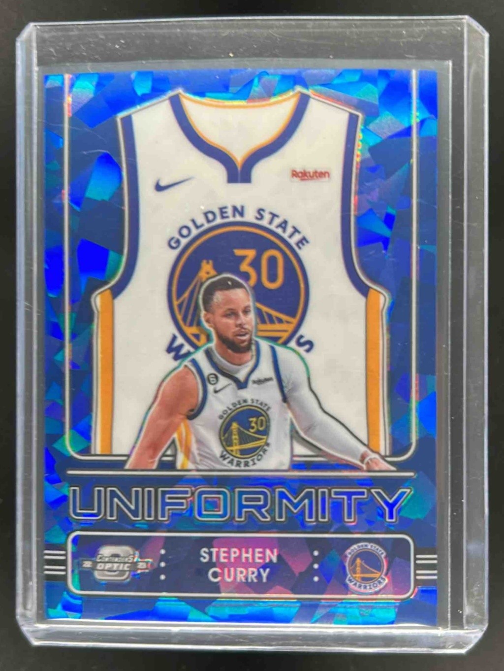 2022-23 Contenders Optic Stephen Curry Uniformity Blue Cracked Ice #/75 Warriors