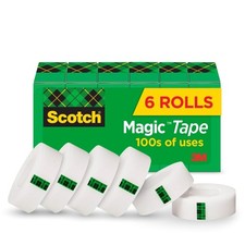 Scotch Magic Tape, Invisible, Home Office Supplies and School Supplies 6 Rolls