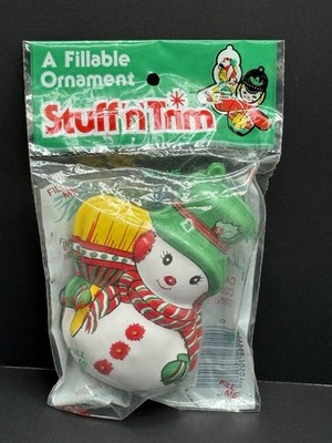 Stuff 'n' Trim Fillable Christmas Tree Ornament Plastic Frosty Snowman NOS