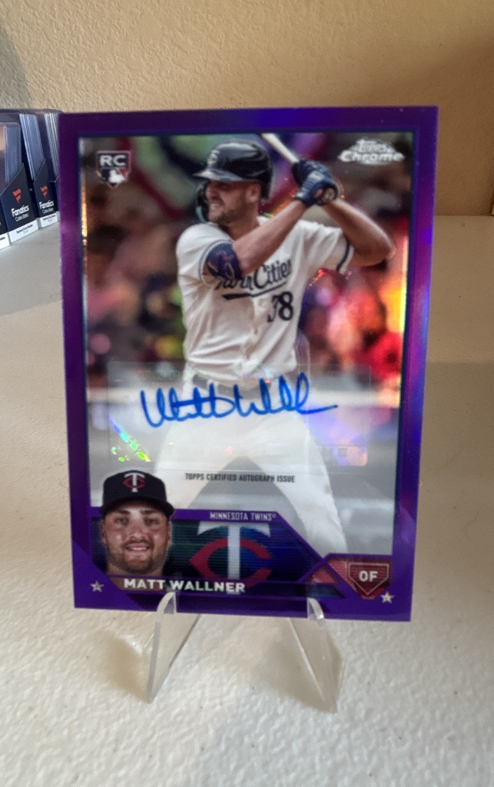 2023 Topps Chrome Update - Auto Matt Wallner #AC-MW Purple Refractor /250 RC,AU