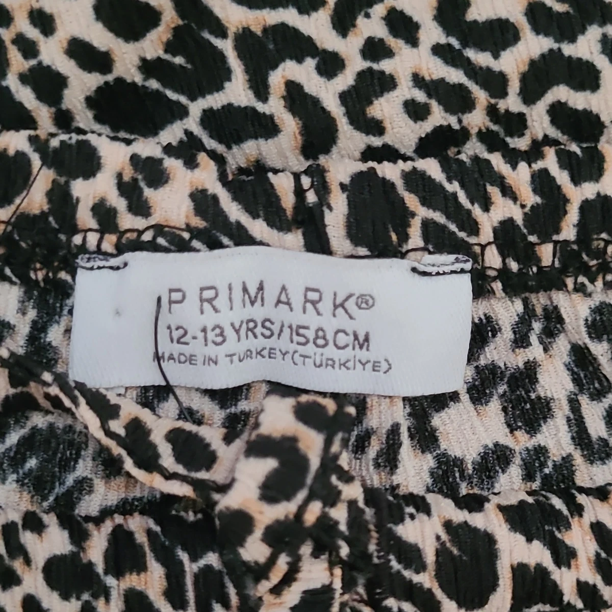 Pantalón Primark Niñas Estampado Leopardo Pierna Ancha 12-13Y Cintura Elástica Cordón