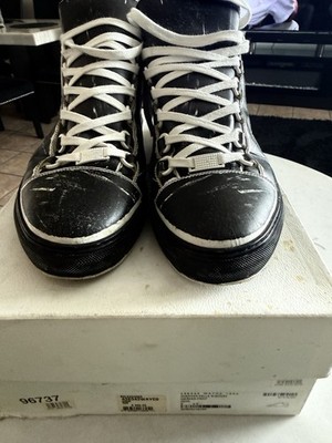 Balenciaga Wayco Men's High Top Lace-Up Athletic Sneakers Black/White