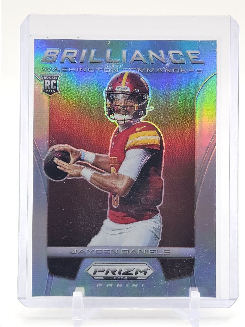 JAYDEN DANIELS 2024 PANINI PRIZM DECA BRILLIANCE ROOKIE SILVER RC Q1300