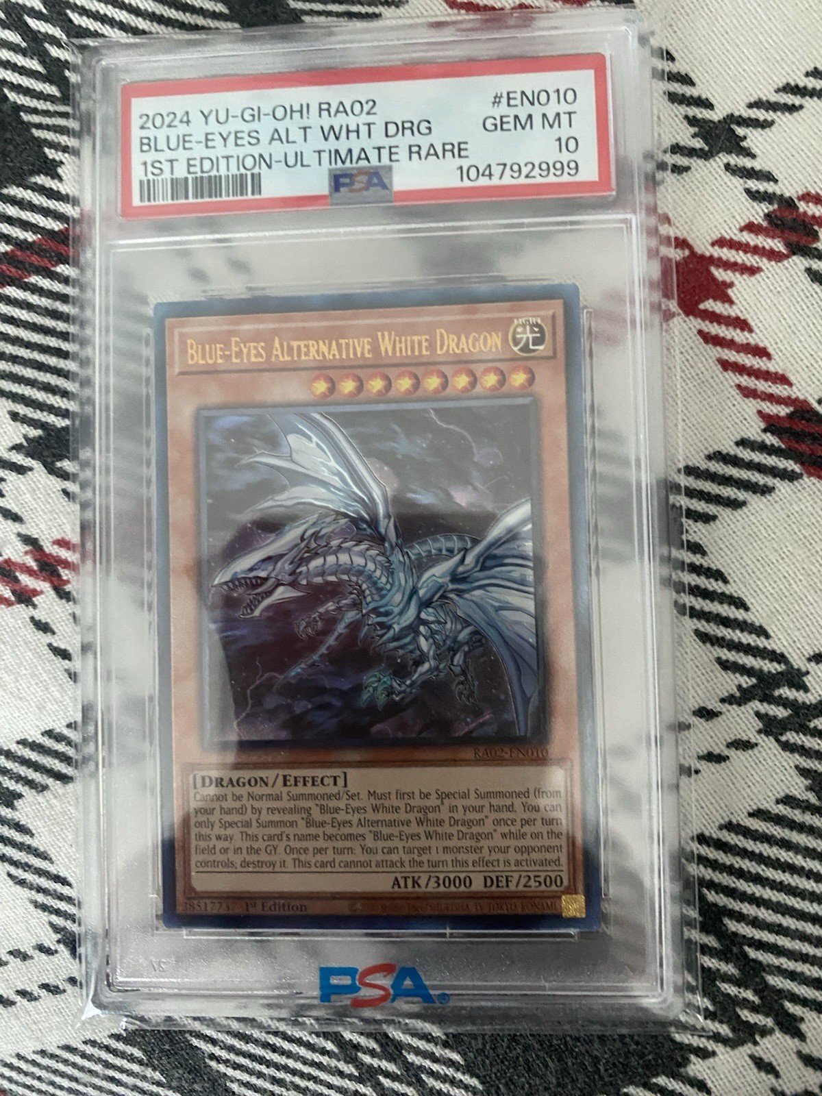 PSA 10 Konami Yu-Gi-Oh! Blue-Eyes Alternative White Dragon RA02-EN010 1st Ed