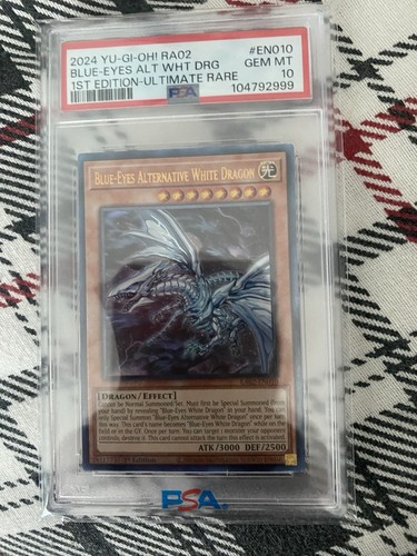 PSA 10 Konami Yu-Gi-Oh! Blue-Eyes Alternative White Dragon RA02-EN010 1st Ed