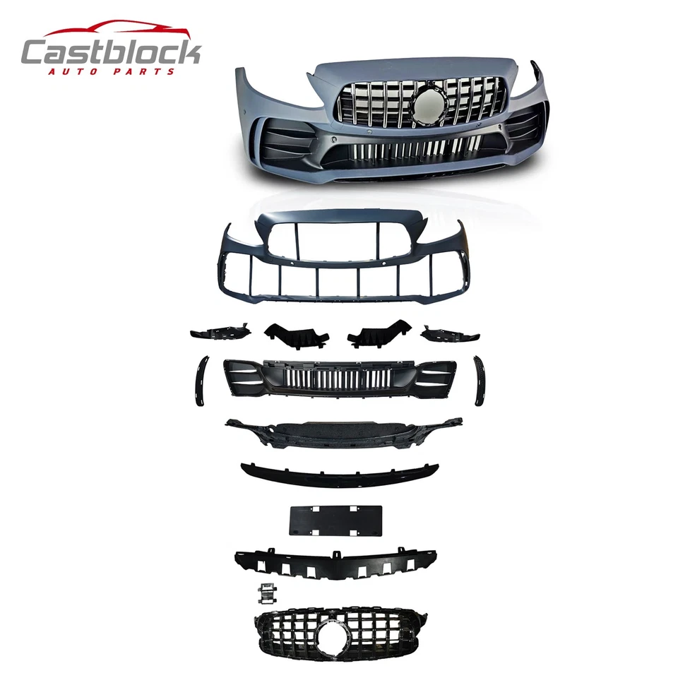 Upgrade 2015-2021 Mercedes Benz C Class W205 C300 to GT-R Style Front Bumper Kit - Image 2 of 4