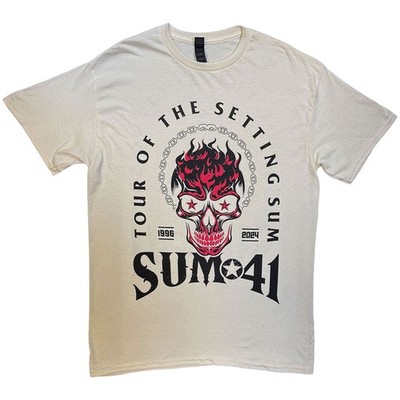 Sum 41 Unisex T-Shirt: Tour '24 Pt.2 Rosa Skull (Natural) (Back Print) (Ex-Tour)