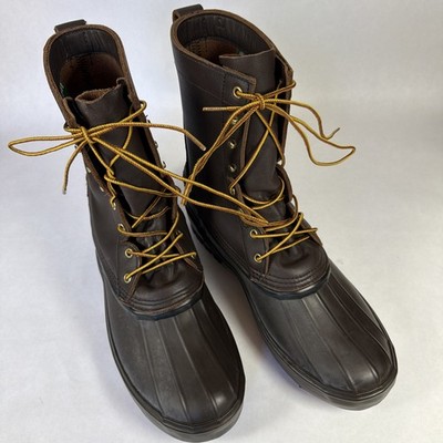 Men s Size 13 Schnee's Bozeman MT 10'' Leather Rubber Pac Boots Dark Brown Black