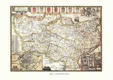 Old Map of Kent - Antique Reproduction - A2 unframed - Ideal gift