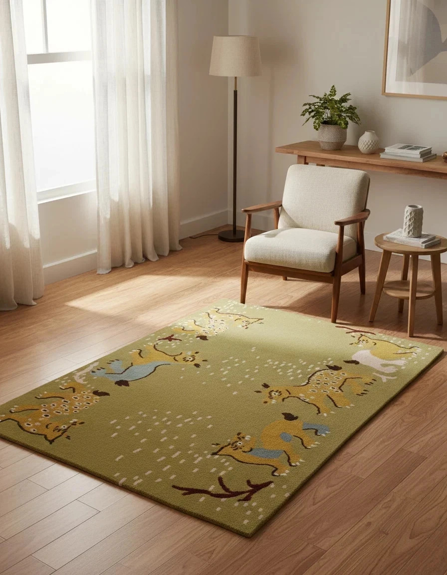 Nordic Knots Hand Tufted Rug - Fauna 100% Wool area Rug any size available