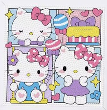 Hello Kitty Diamond Painting Craft Kit-Size 7.8X7.8   Diy supplies included.