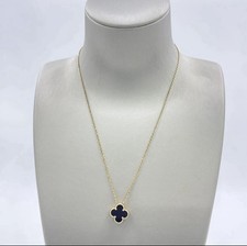 Van Cleef & Arpels Vintage Alhambra Necklace 18KYG Yellow Gold Onyx Black Used