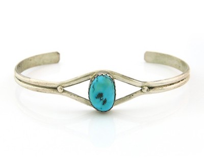 Navajo Cuff Bracelet Sterling Silver Authentic Natural Turquoise Native American