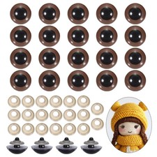 28mm Safety Eyes, 20Pcs Realistic Doll Crocheting Safety Eyes Brown