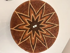 Vintage 15 Inch African Handwoven Botswana Harvest Basket