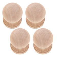 4 Pcs Decorative Wooden Finials Stair Balusters Craft Spindle Rods Fence Post