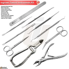 Premium Ingrown Toenail  Instruments Kit Podiatry Nail Cutter Scissors Lifter