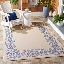 Safavieh Indoor / Outdoor Natural / Blue Area Rugs - CY1588-3101