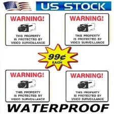 HOME SECURITY VIDEO SURVEILLANCE CAMERA WARNING STICKERS SIGNS 4 LOT 99 EA