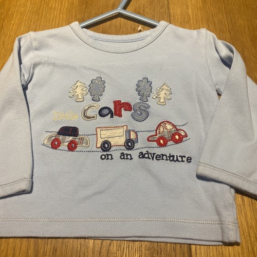 baby boys clothes 69 months mothercare blue cotton little cars long