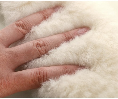Solette invernali sportive a nido d'ape imbottite in vera pelle di pecora shearling donna - Foto 7 di 12