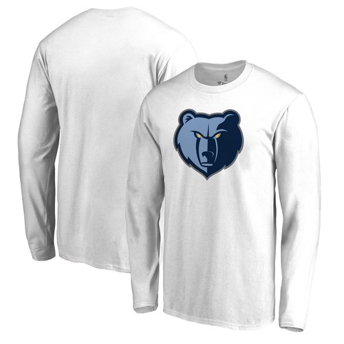 Men's White Memphis Grizzlies Primary Logo Long Sleeve T-Shirt