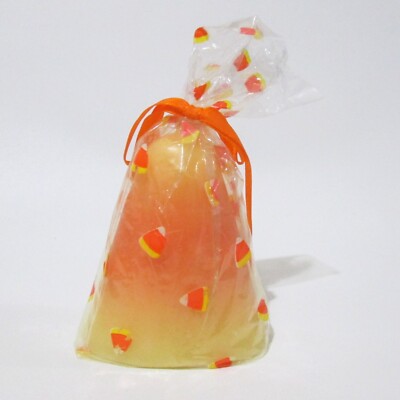 Vintage Gibson Greetings Candy Corn Candle In Cello Baggie Halloween Decor