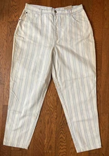New with Tags Vintage Women’s Gitano High Waisted Mom Jeans Stripes 18 Short