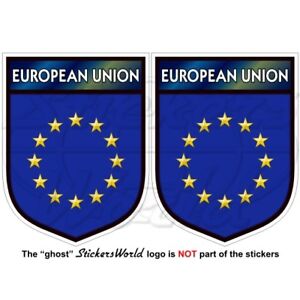UNION EUROPÉENNE Drapeau EUROPE Vinyle Sticker Autocollant 75mm x2