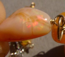 CeS Kette mexikanische Feueropal Nuggets, mexican opal und rosa, pink Turmalin 