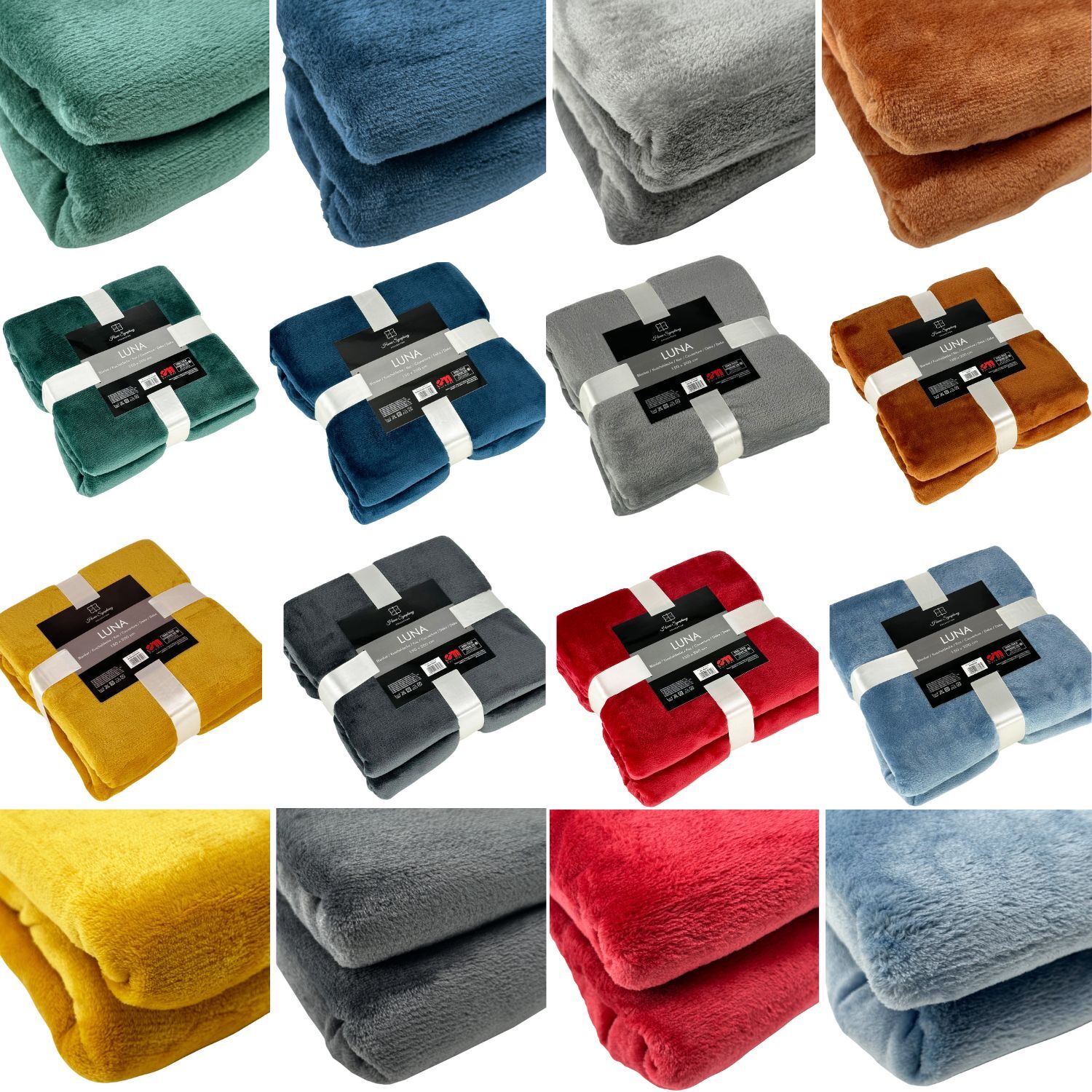 Kuscheldecke 150x200 Cm – Flanell-Sherpa Mischung, Ultraweich, In 9 Farben (z.B. Blau)