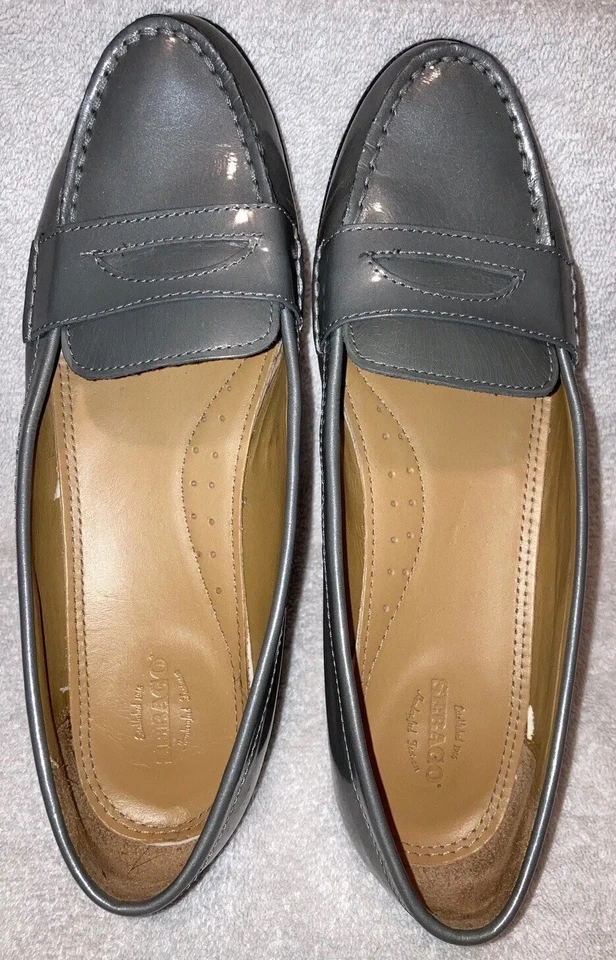 Zapatos Mocasines Sebago Darling Gris Charol Clásicos Penny Preppy Años 90 Talla 9 Foto 2 de 4