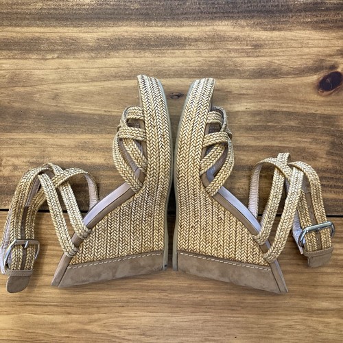 Sandalias de cuña Stuart Weitzman Reins para mujer con plataforma de cuero trenzado 8,5 - Imagen 8 de 10