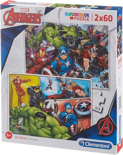 Clementoni - 21605 - Supercolor Puzzle for children - The Avengers - 2 ...