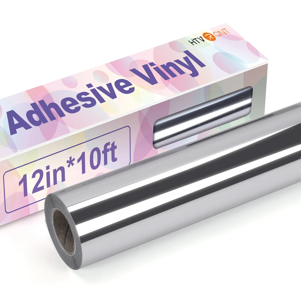 Chrome Permanent Vinyl Roll 12'' x 10FT Silver Adhesive Vinyl for Cup Decals